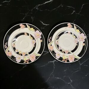 VTG China Pearl Fine China ALICE 8860 2 10-1/2" DINNER PLATES And 2 ~6” SAUCERS